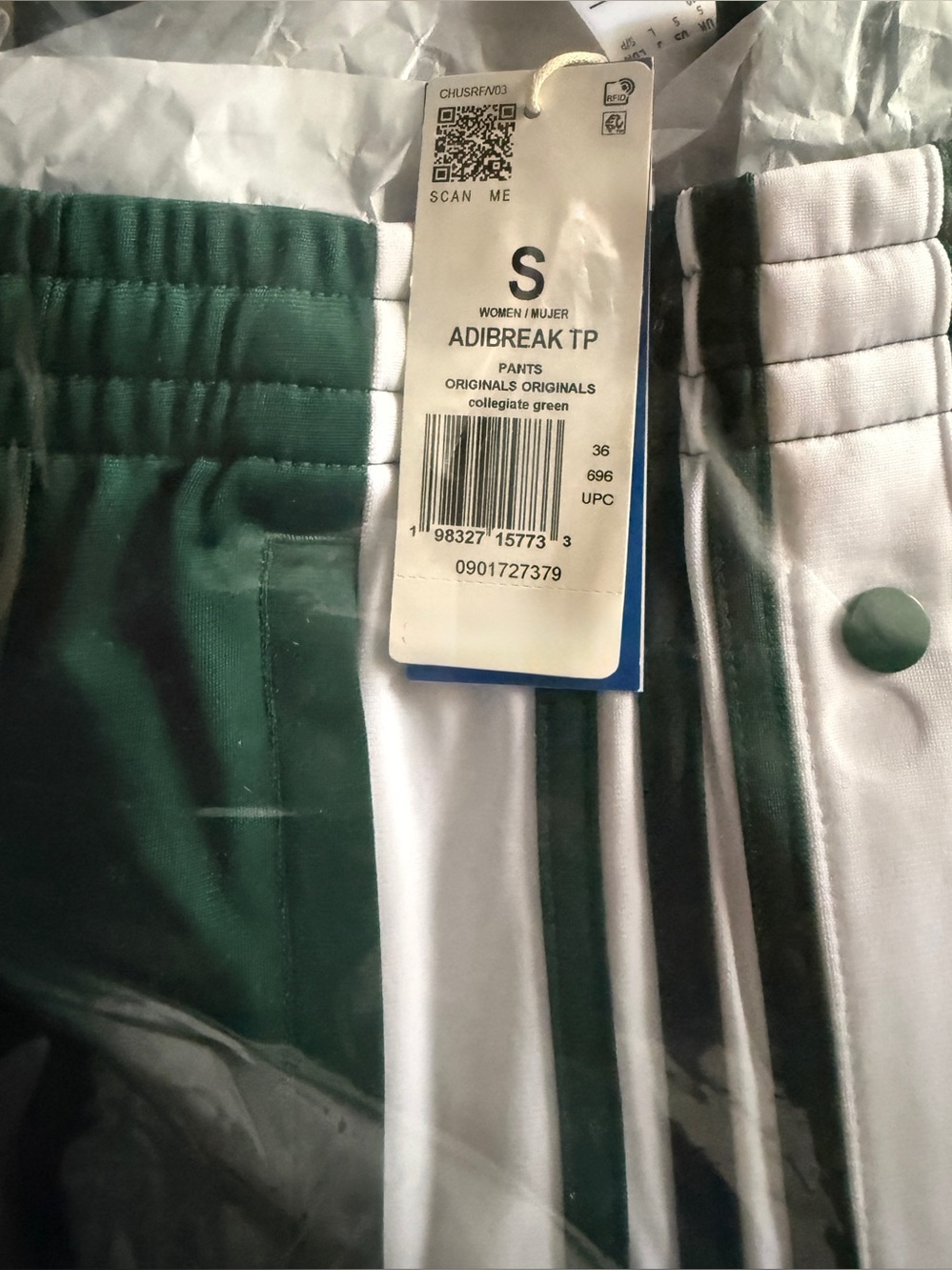 Adidas Originals [S] Women’s Adibreak Track Pants Green KD6327 - Picture 11 of 12